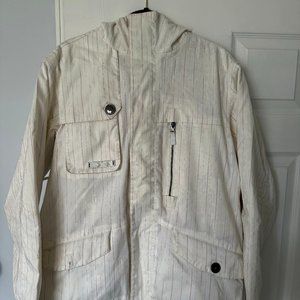 Burton Men's DryRide Hooded Jacket White Striped